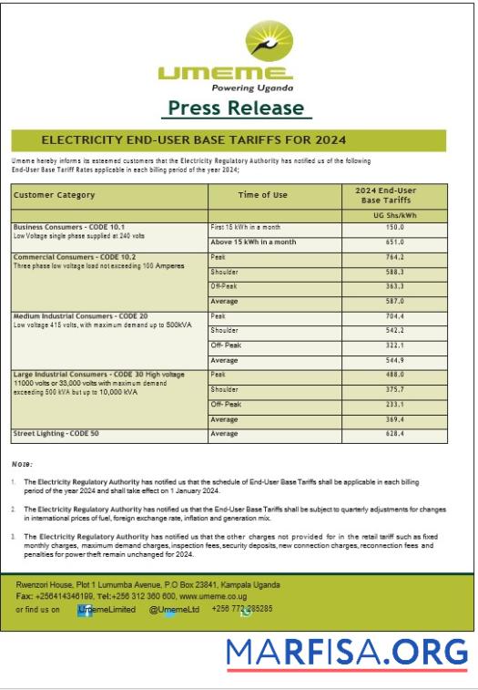 Downloadable Uganda UMEME business utility bill Word and PDF template